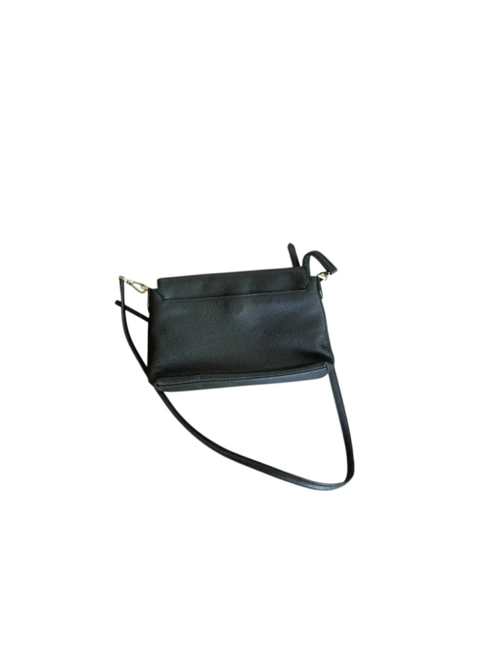 Kate Spade Black Pebble Leather Polly Flap Large Classic Preppy
